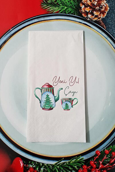 PEKSHOP New Year's Tea Patterned New Year's Presentation Napkin