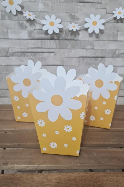 PEKSHOP Papatya Konsept Popcorn Kutusu 8 Li Özel Üretim Büyük Boy