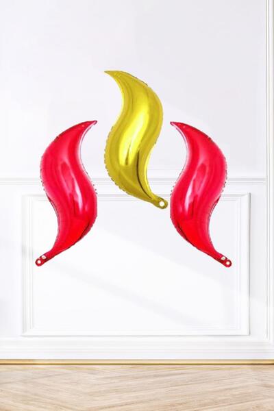 PEKSHOP Fire Shaped Balloon Set of 3. Fire Department Fire Balloon Concept Fo...