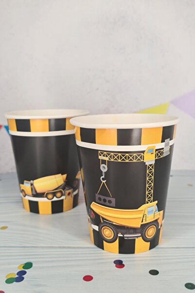 PEKSHOP İnşaat Konsept Karton Bardak 8li