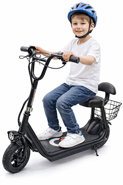 Sportaj Harley Elektrikli Çocuk Scooter Oturaklı Sepetli Led Işıklı 7-11 Yaş ...
