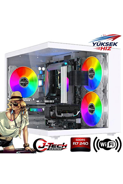 J-TECH Pulse Ryzen5 5500 16GB HDD 500GB+256GB SSD GDDR5 R7240 Oyuncu Bilgisayarı