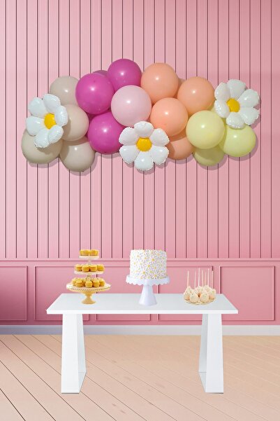 PEKSHOP Papatya Tema Balon Zinciri Papatya Doğum Günü Balon Seti 30 Parça