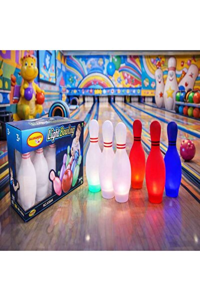 Salamandra Set Bowling pentru Copii, Salamandra Kids, 6 Popice Led Colorate, ...