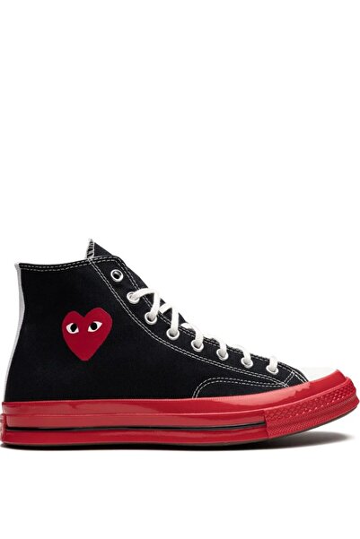 Converse Chuck Taylor All Star 70 Hi Comme des Garçons PLAY Negru Roșu Talpă ...