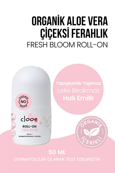 clooe Fresh Bloom Deodorant Roll-On Lekesiz, Fresh, Gözenek Kapatmaz, Karartm...
