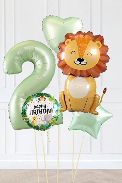 PEKSHOP Θέμα Σαφάρι Γενέθλια Μπαλόνια με θέμα την ηλικία Ρετρό Πράσινα Μπαλόν...