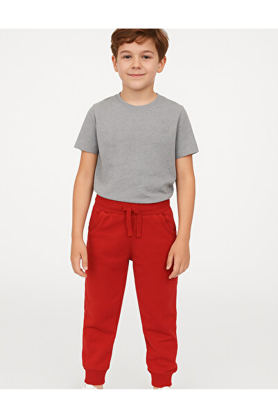 OrganicKid Basic Çocuk Kırmızı Eşofman Altı