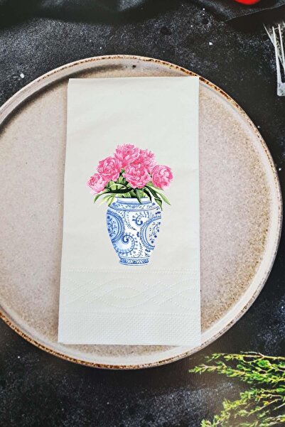 PEKSHOP منديل عرض منديل للعرض على شكل زهرة وردية اللون من بلو بلانك