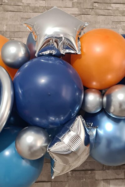 PEKSHOP Uzay Tema Doğum Günü Balon Zinciri Seti Uzay Gezegen Balon Zinciri
