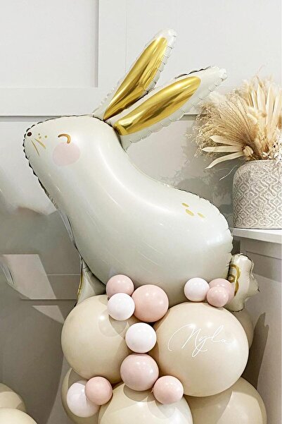 PEKSHOP Tavşan Folyo Balon Gold Kulaklı Tavşan Şekilli Balon