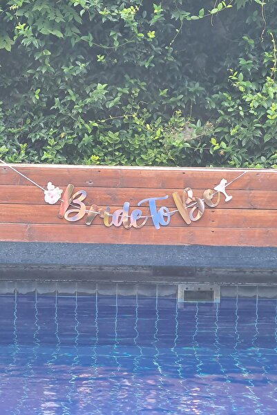PEKSHOP Bride To Be Banner Rose Gold Parlak Çiçek Kadeh Kartlı Bride To Be Ya...