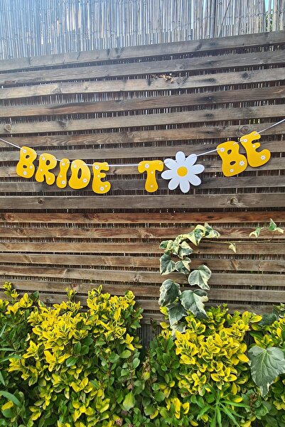 PEKSHOP Bride To Be Banner Papatya Konsept Bride To Be Yazı Duvar Süsü