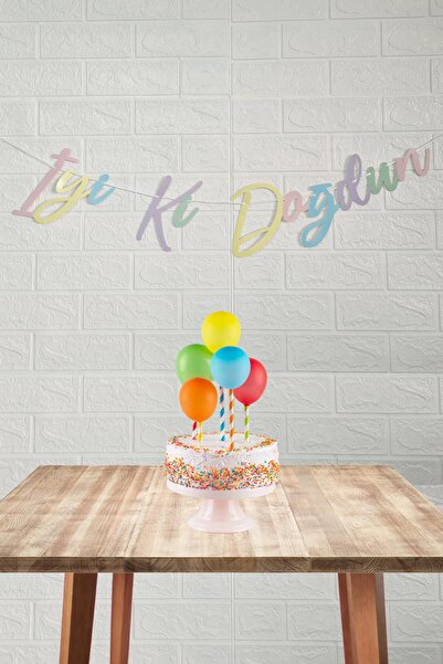 PEKSHOP Χρώματα Μακαρόν Καλά γενέθλια Πανό Καλλιγραφία Χειρόγραφο Στολίδι Τοί...