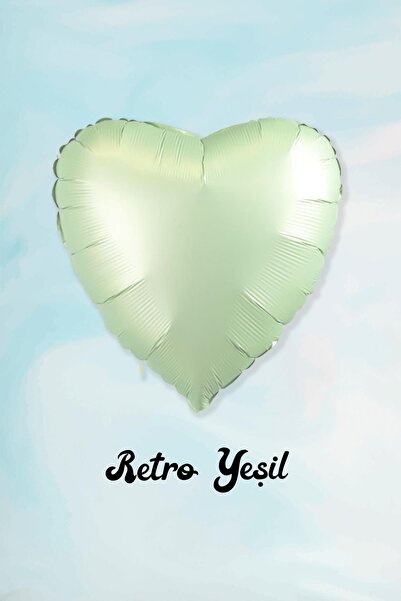 PEKSHOP Retro Yeşil Kalp Folyo Balon 18inç 45cm Retro Renk Balon