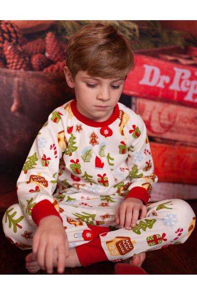 OrganicKid Very Merry Çocuk Pijama Takımı