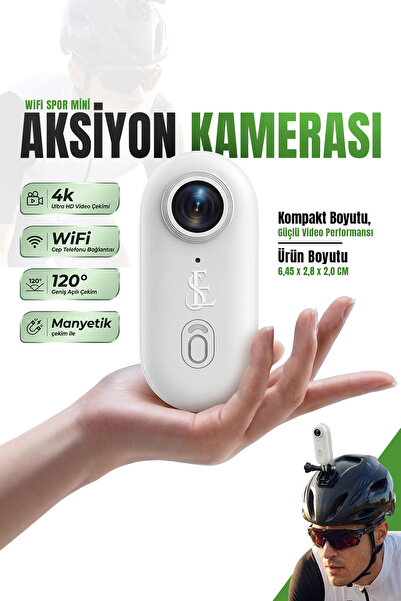 EN SİGA WiFi Spor Kamera 4K Manyetik Mini Aksiyon Kamera Ultra HD H.265 Taşın...