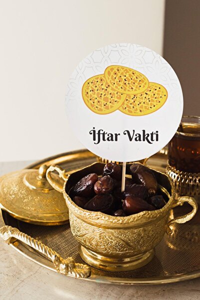 PEKSHOP Ramazan Sofrası Kürdan Süsleri Pideli İftar Vakti Lüks Büyük Boy 10lu...
