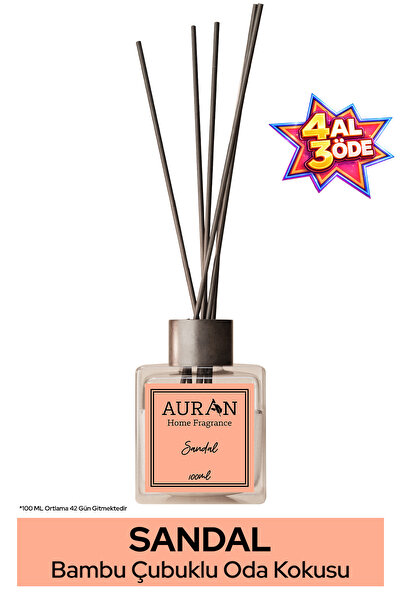 AURAN Sandalwood - Sandal Kare Bambu Çubuklu Oda Kokusu 100ml