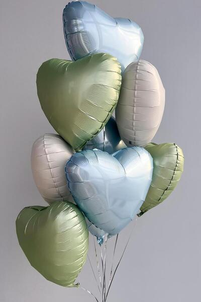 PEKSHOP Retro Renkler Balon Demeti 3'lü Retro Balon Seti Krem Retro Yeşil Ret...