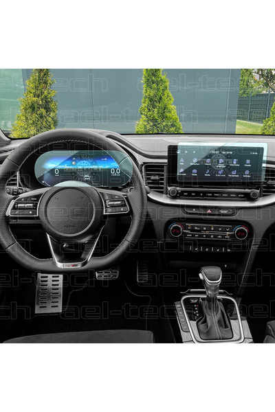 ael-tech مجموعة من واقيين للشاشة من كيا X Ceed متوافق مع الملاحة والمؤشر الرق...