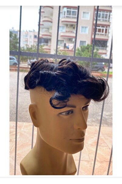 Handmade %100 insan saçı erkek protez saç yıkandığı zaman düzleşen model 6×8 ...