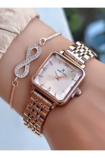 Daniel Klein Marka Rose Gold Çelik Kordon Bayan Saat Bileklik Hediyeli