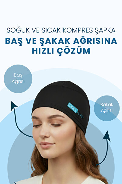 iCool Head Mıgren Ve Bas agrisi Giderici Başlık Soğuk Ve Sıcak Kompres Şapka,...
