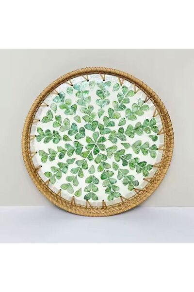 Renesse Home Malindi Handmade Rattan Tray 30 cm – Natural Wicker Presentation...