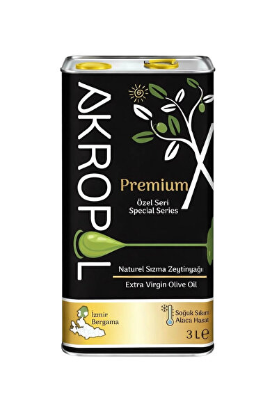 Akropol Erken Hasat Soğuk Sıkım Naturel Sızma Zeytinyağı 3 LT - Yüksek Polife...