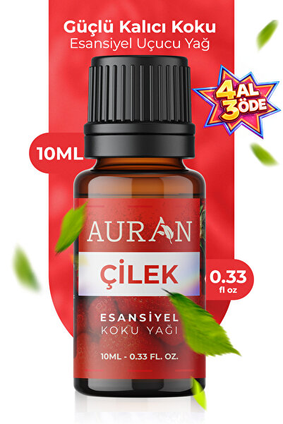 AURAN Çilek Saf Esansiyel Uçucu Yağ Buhurdanlık Yağı Difüzör Esansı Aromatera...