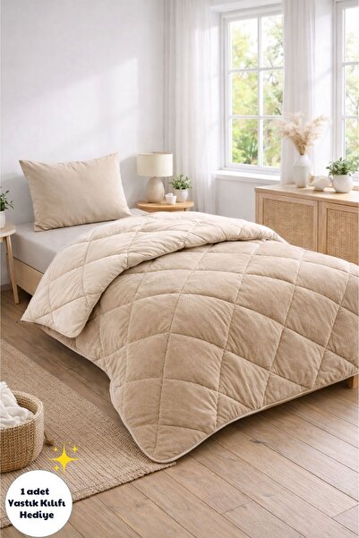 Formeya Tek Kişilik Lüx Bej Wellsoft Yorgan Çift Taraflı 155x215 cm