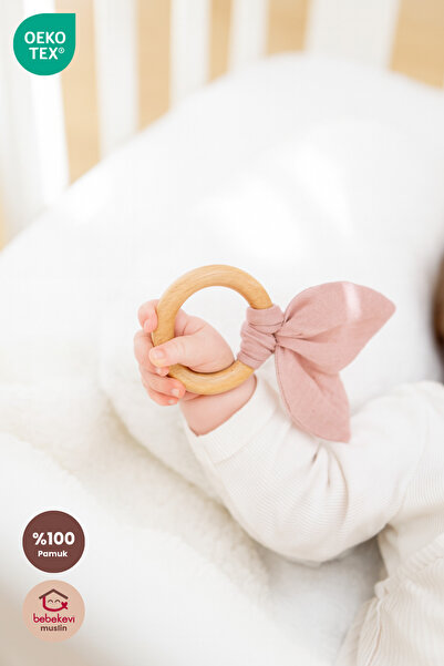 Bebekevi Müslin Diş Kaşıyıcı-Gül Kurusu