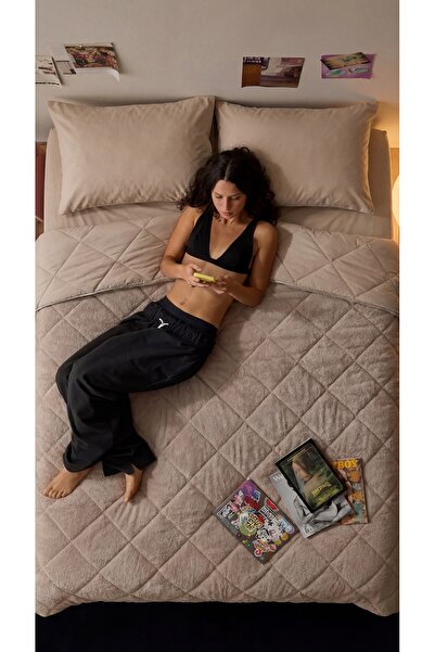 BEYAZLALE Pamuklu Lüks Çift Taraflı Tek Kişilik Welsoft Yorgan 155x215cm