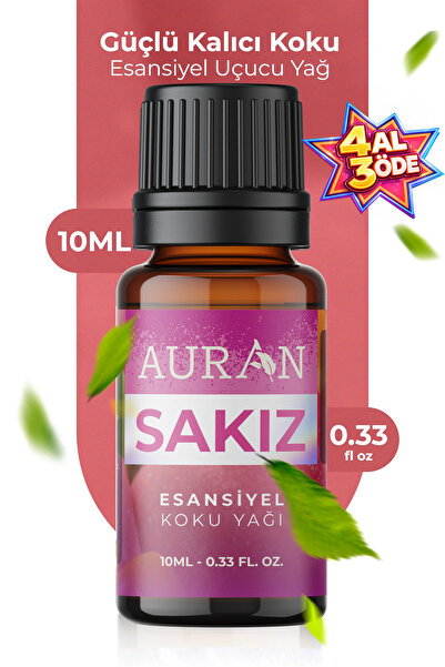 AURAN Sakız Saf Esansiyel Uçucu Yağ Buhurdanlık Yağı Difüzör Esansı Aromatera...