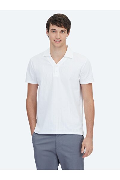 Kip تي شيرت أبيض بياقة بولو 100% قطن