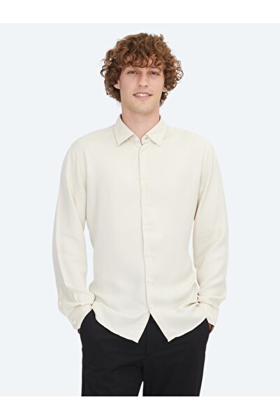 Kip قميص كاجوال منسوج بقصة عادية من إكرو