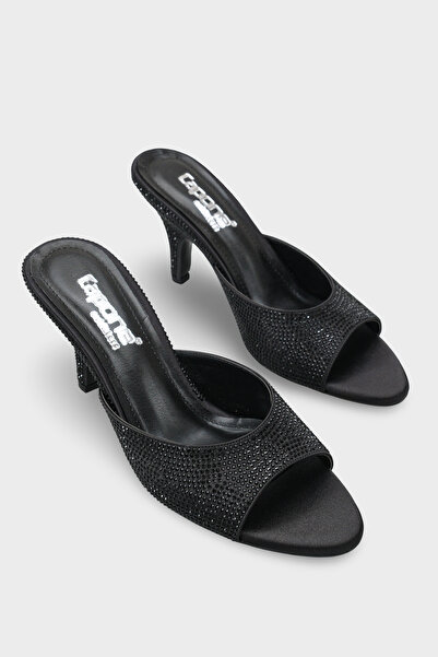 Capone Outfitters Lenore Stoned Feta Filled Medium Heeled Satin Women's Shoes...