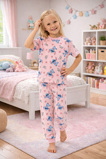 byalisdmr SET Pijamale pentru fete, cu model cusături și inimioare, țesătură ...