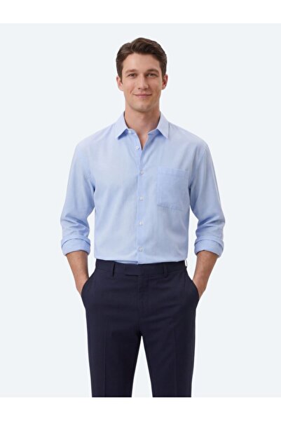 Kip Світло-блакитна плетена повсякденна сорочка оверсайз крою