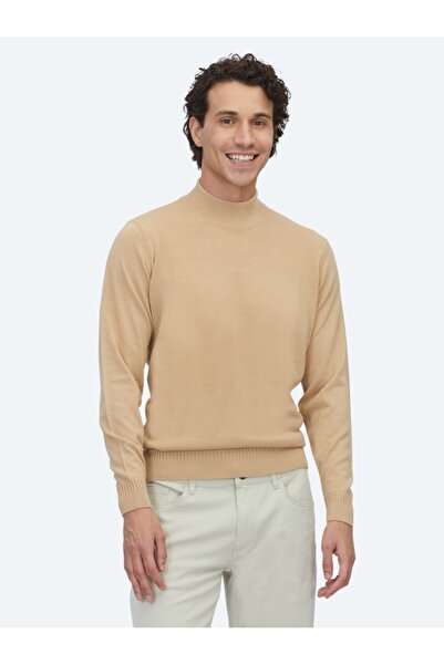 Kip Pulover din tricotaje din amestec de lână jacquard cu jumătate de gât țes...