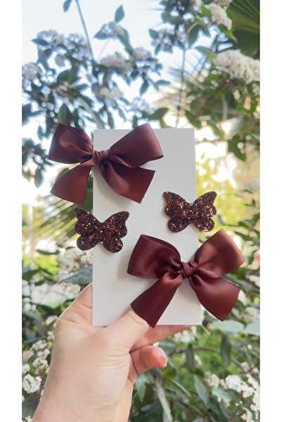 Toka Perisi Clara Acı Kahve Tonları toka seti( 5/3 cm metal toka)