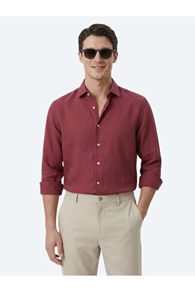 Kip Cămașă din amestec de bumbac, țesută, cu croială obișnuită, uni prune