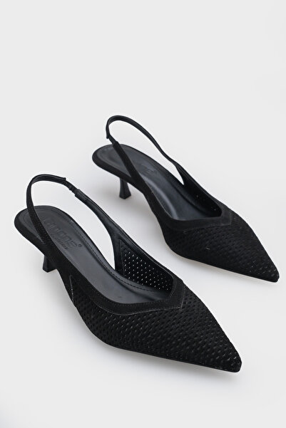 Capone Outfitters حذاء نسائي من فلوري بمقدمة مدببة وكعب متوسط ​​مفتوح من الخلف