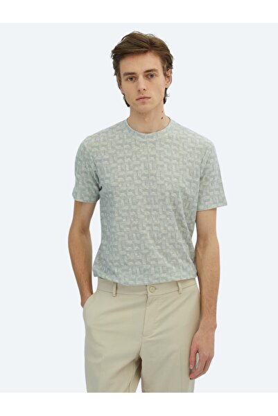 Kip Відкрита хакі з принтом, велосипедна комір, бавовняна суміш, футболка