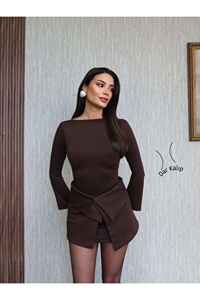 ESRAHELVACI Etek Parça Detaylı Mini Elbise