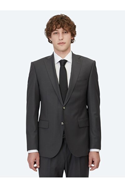 Kip بدلة من مزيج الصوف بقصة ضيقة من أنثراسايت