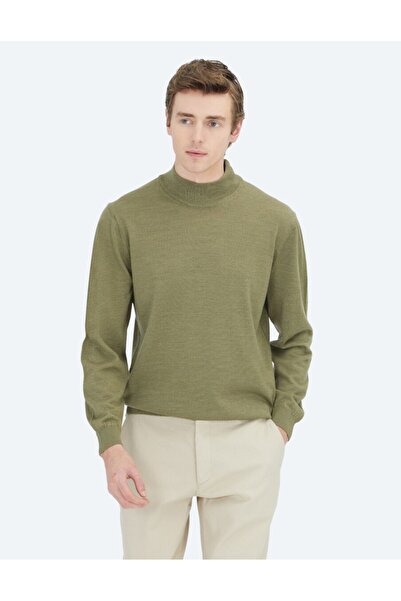 Kip سترة تريكو مصنوعة من مزيج الصوف المحبوك بشكل مستقيم ونصف ياقة صياد السمك ...