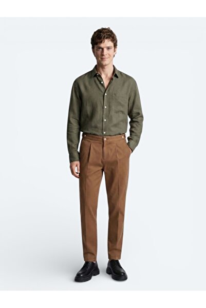 Kip Мідні штани звичайного крою з бавовняної суміші, однотонного переплетення