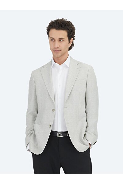 Kip Сучасний піджак із сірим візерунком із суміші льону